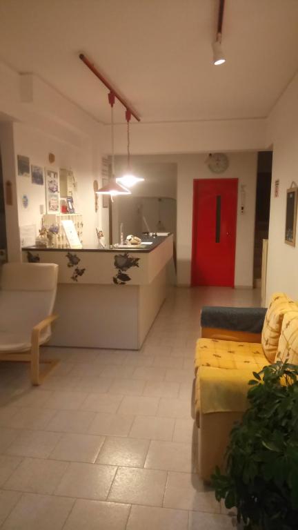 Kuchyň nebo kuchyňský kout v ubytování Hotel Aidipsos