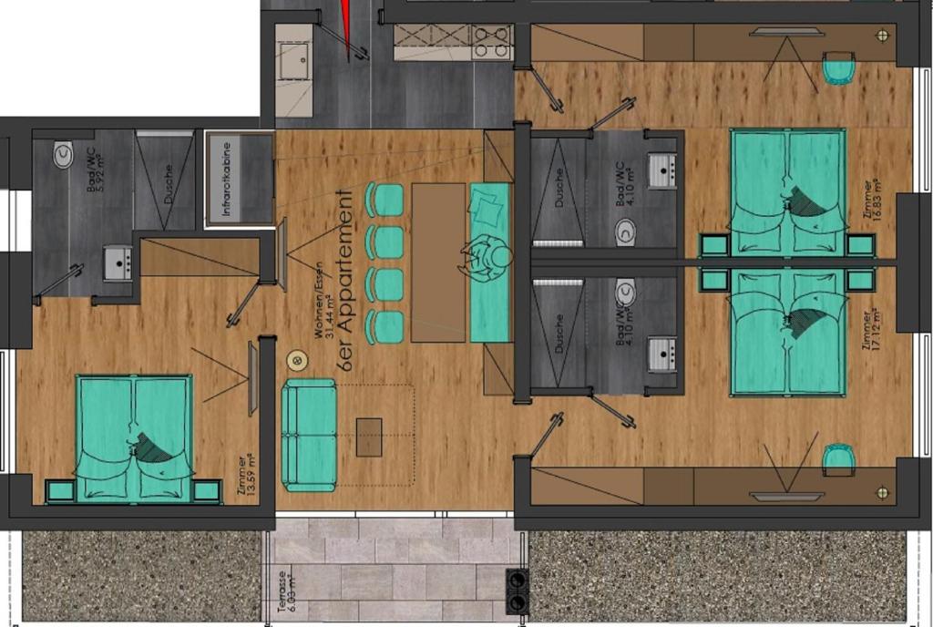 Plán poschodí v ubytovaní St. Florian Appartements