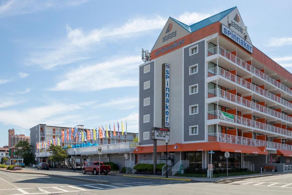 a large building on the corner of a street at The Spinnaker in Ocean City