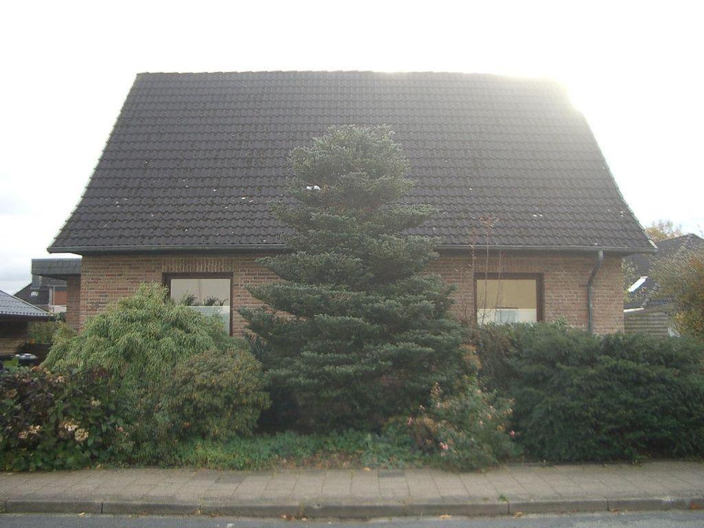 ein Haus mit einem Baum davor in der Unterkunft Traumhafte Ferienwohnung Käthi in Flensburg