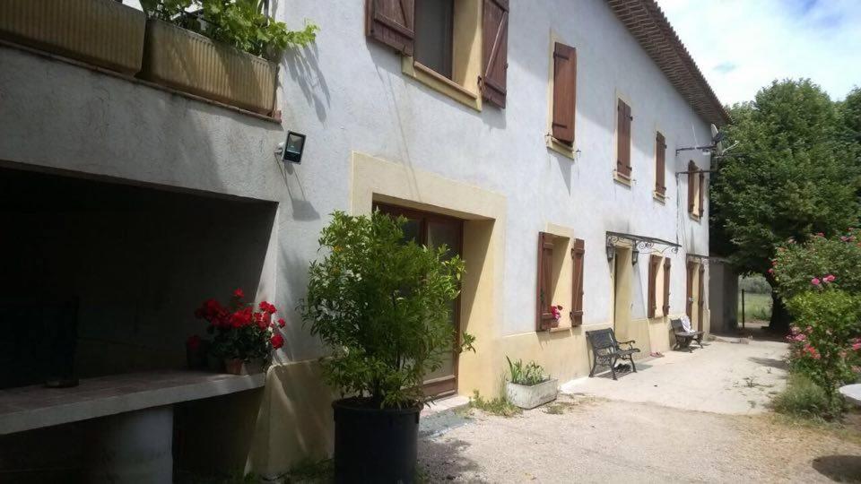 un edificio con un patio con un árbol delante de él en Bastide Ecurie Massilia, en Aubagne