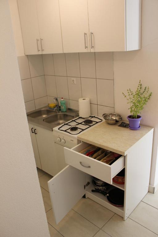 Kuchyň nebo kuchyňský kout v ubytování Guest House Put