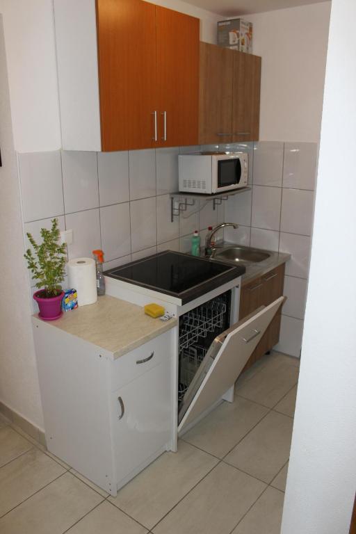 Kuchyň nebo kuchyňský kout v ubytování Guest House Put