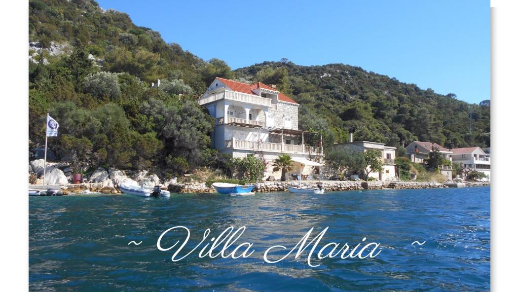 ein Haus am Ufer eines Wasserkörpers in der Unterkunft Villa Maria in Lastovo