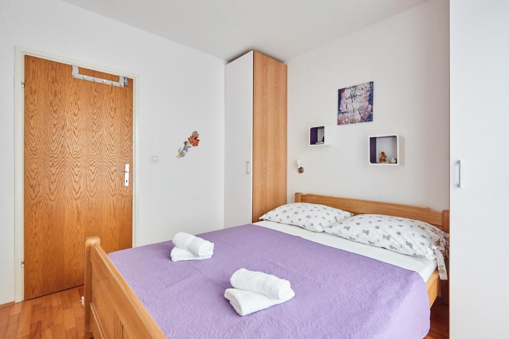 Posteľ alebo postele v izbe v ubytovaní Sv. Ilija Apartment - Vila Biokova