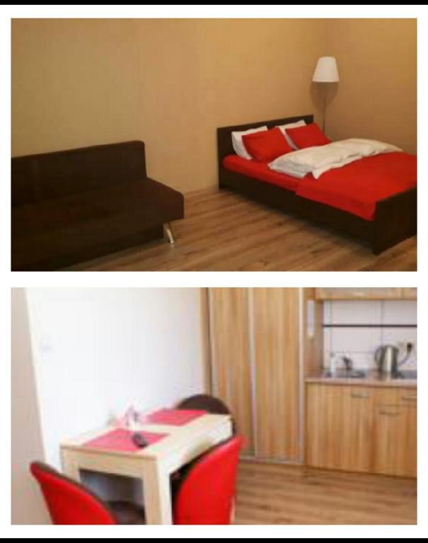 Posteľ alebo postele v izbe v ubytovaní Mini Apartamenty Dominika