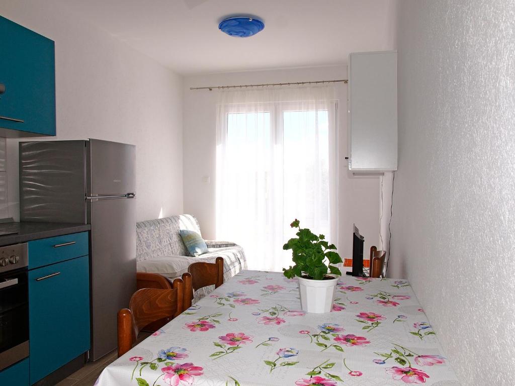 Kuchyň nebo kuchyňský kout v ubytování Apartments Pomalo