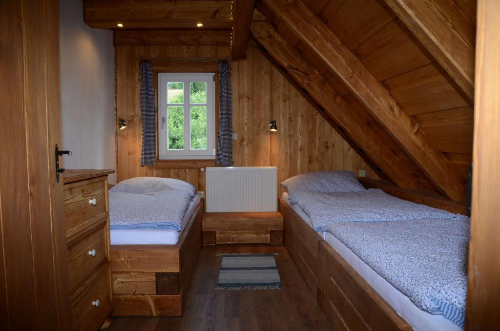 Postel nebo postele na pokoji v ubytování Ubytování Na Vejminku