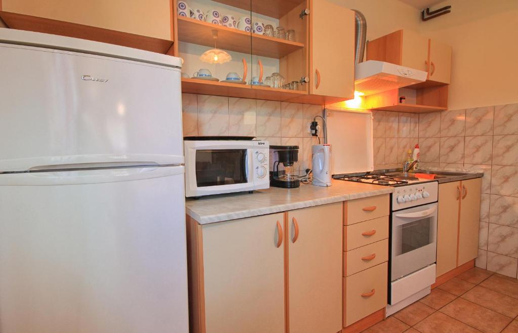 Kuchyň nebo kuchyňský kout v ubytování Apartments Sabljak