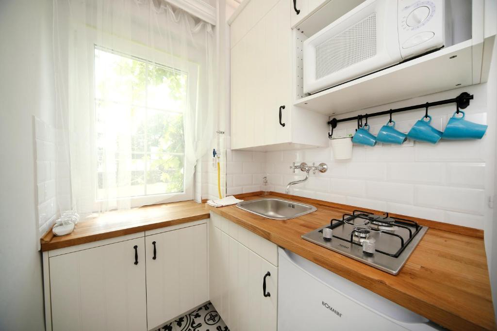 A kitchen or kitchenette at Öreg Malom Apartmanház