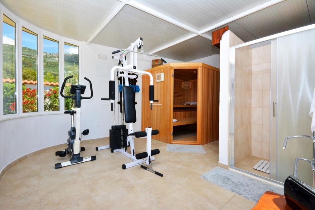 Fitness centrum a/nebo fitness zařízení v ubytování Villa Oliva