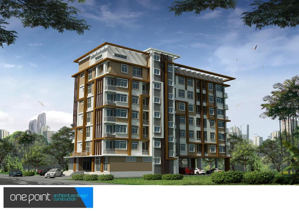 un diseño arquitectónico de un edificio de apartamentos en The Best Place en Samutprakarn
