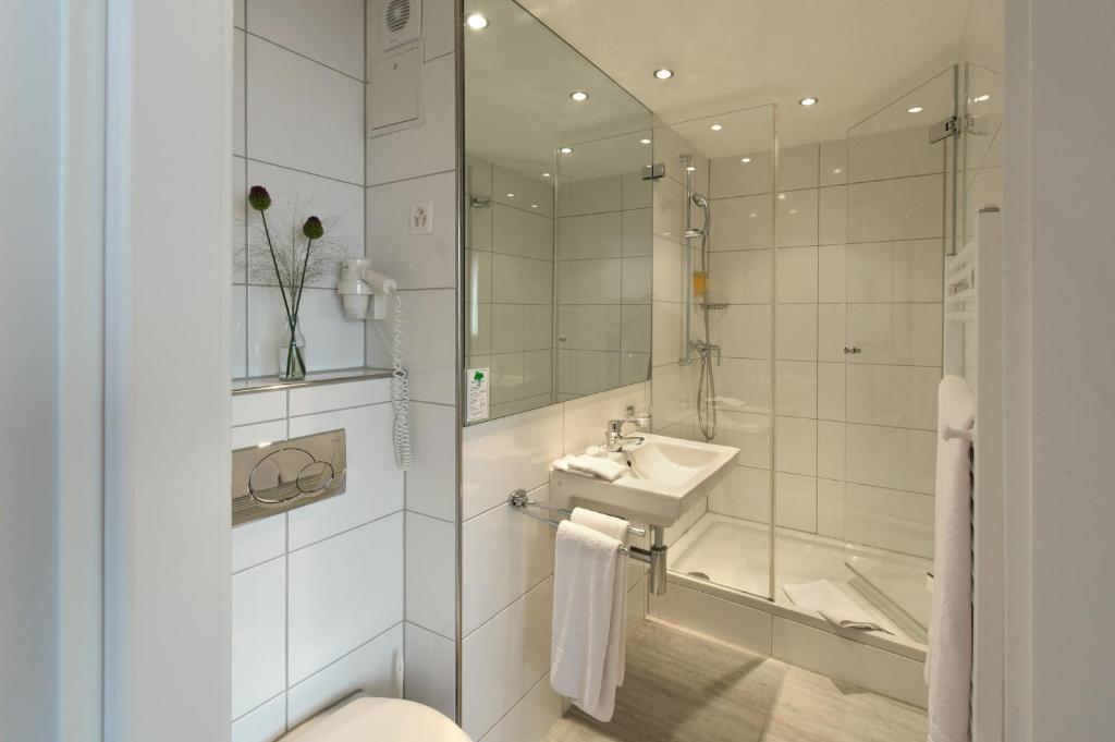 Koupelna v ubytování Hotel Engel