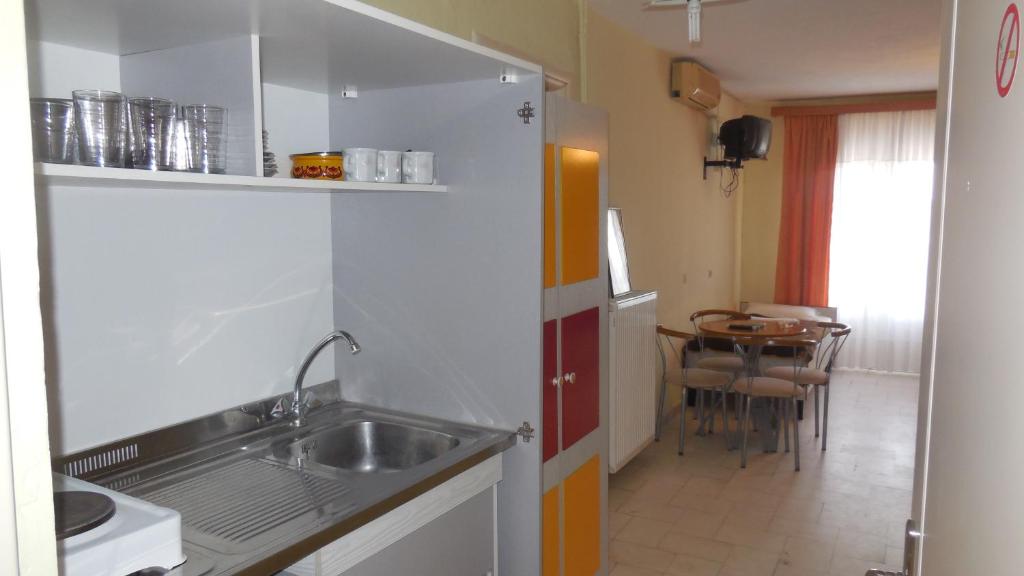 Kuchyň nebo kuchyňský kout v ubytování Hotel Dias Apartment