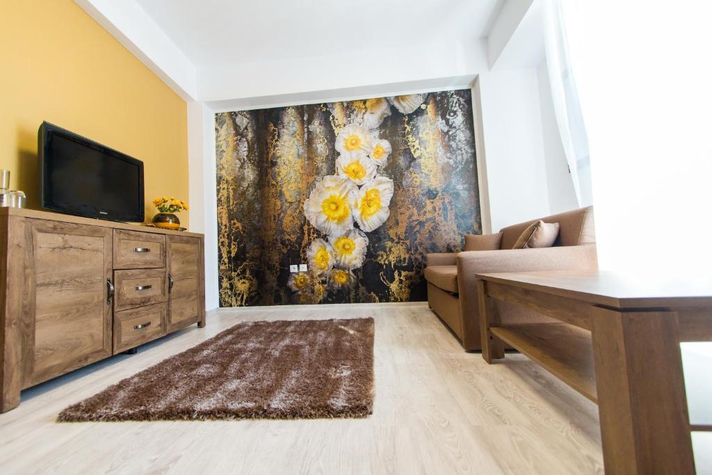 TV a/nebo společenská místnost v ubytování Hotel Evianne Boutique