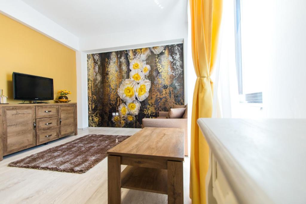 TV a/nebo společenská místnost v ubytování Hotel Evianne Boutique