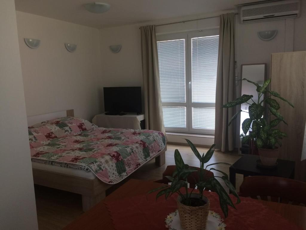 Ένα ή περισσότερα κρεβάτια σε δωμάτιο στο Apartment Praha 4