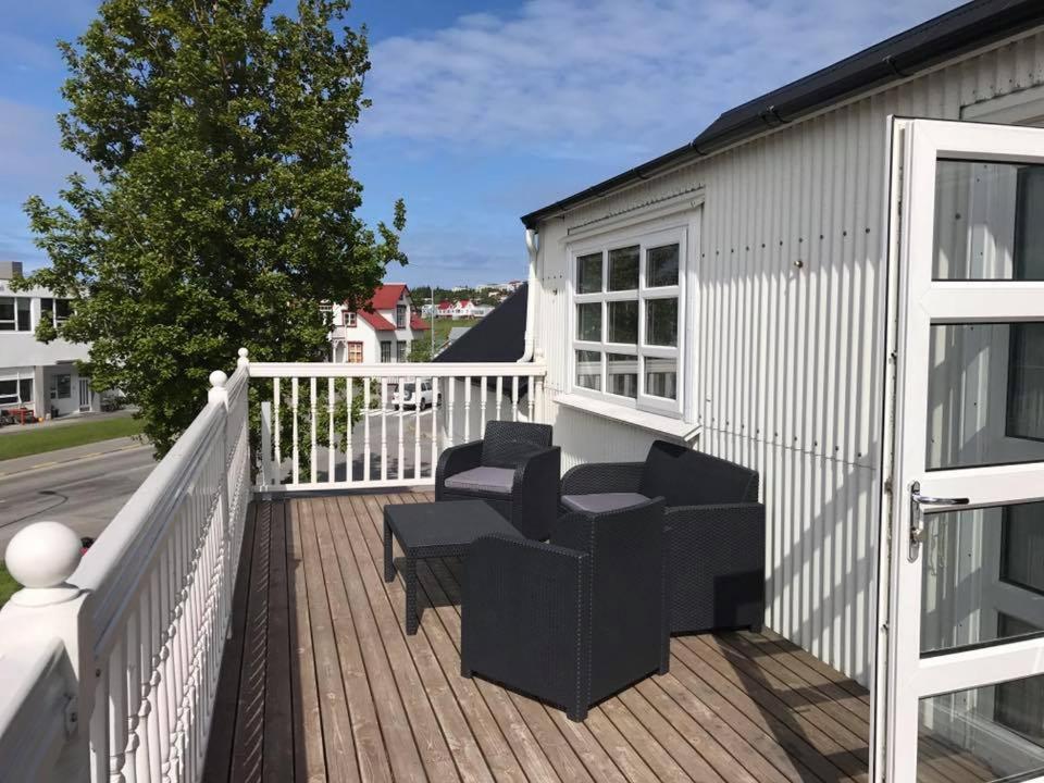 Balkón nebo terasa v ubytování Askja Apartment