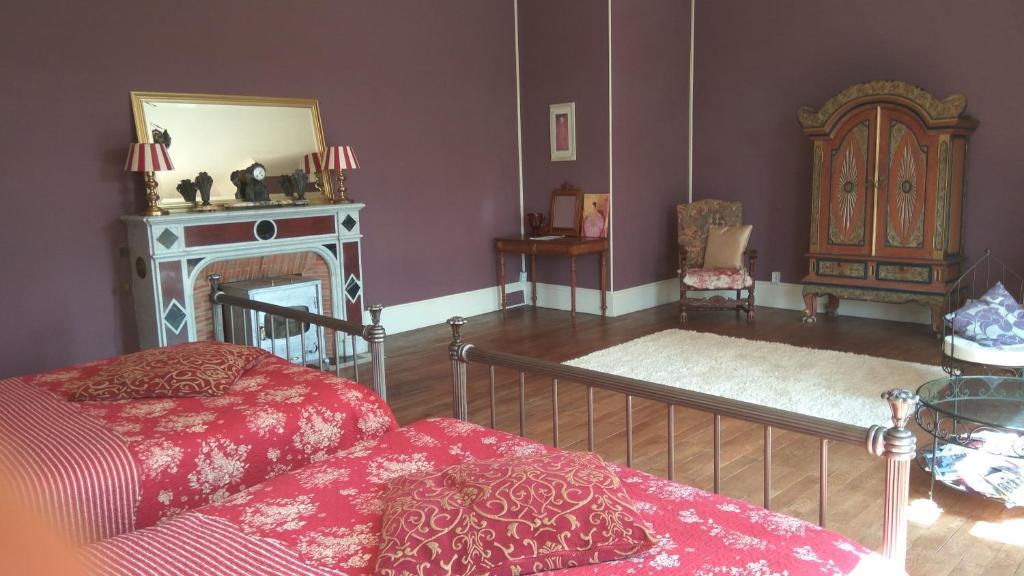 Postel nebo postele na pokoji v ubytování Chambres d'Hôtes-Château Constant