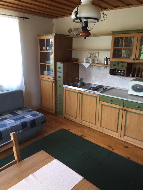 Kuchyň nebo kuchyňský kout v ubytování Apartments Huty