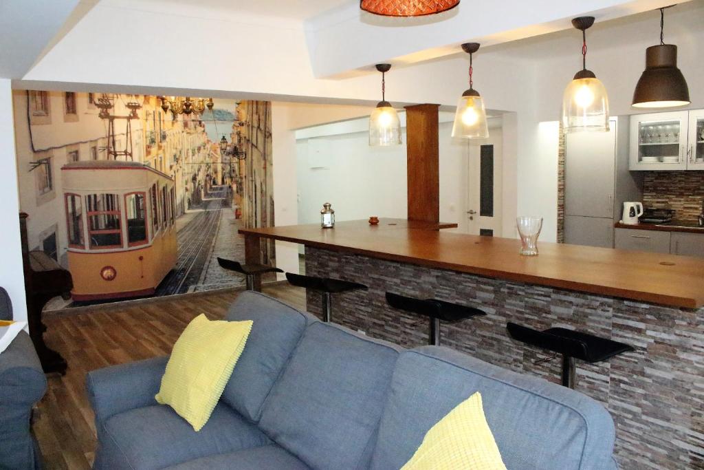 Χώρος καθιστικού στο Santos Deluxe Apartment