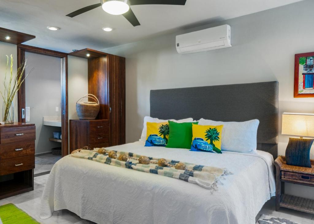 Postel nebo postele na pokoji v ubytování Casa Agua Azul