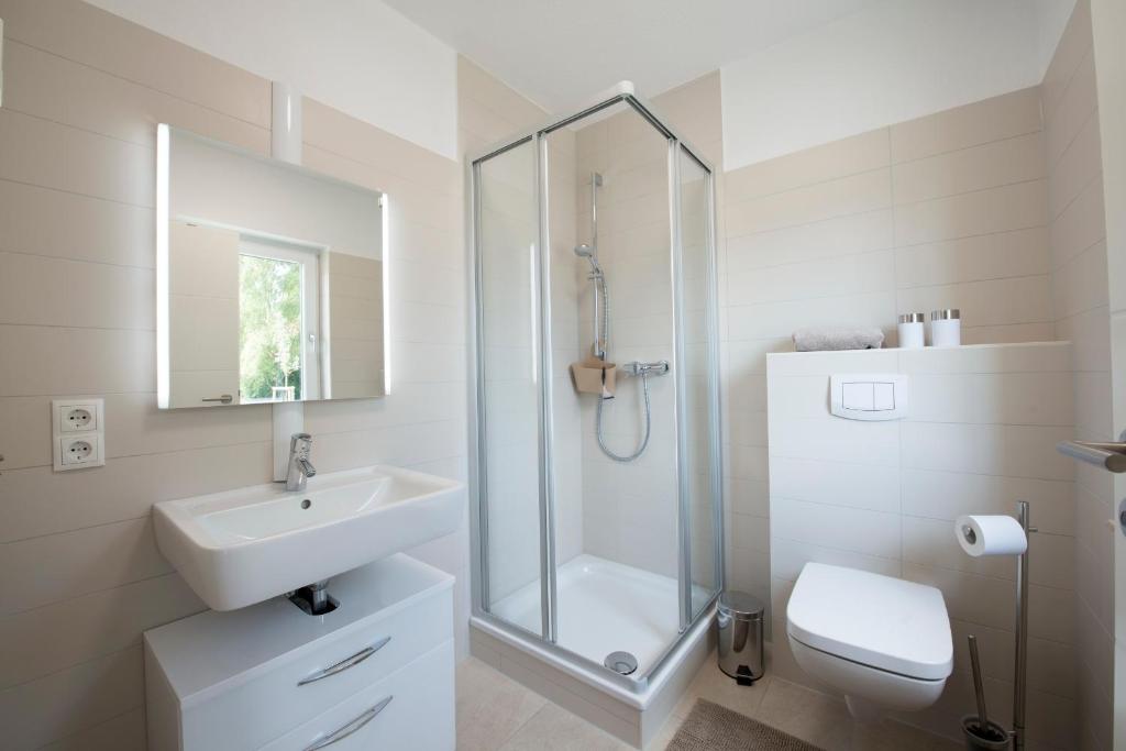 Koupelna v ubytování Ferienhaus Vermeer
