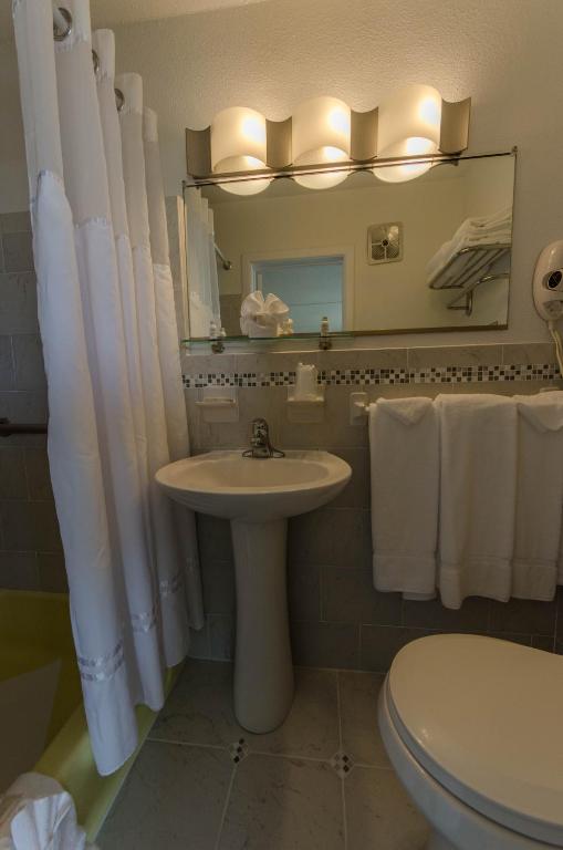 Koupelna v ubytování Attache Motel