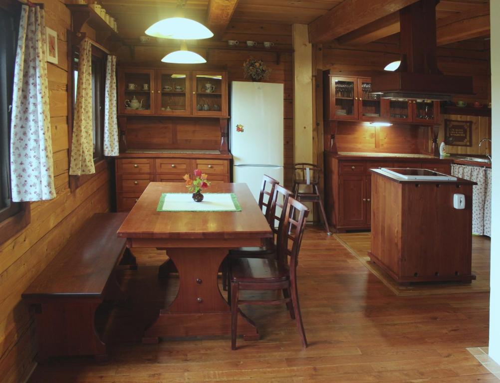 Kuchyň nebo kuchyňský kout v ubytování Apartmán ve Skanzenu