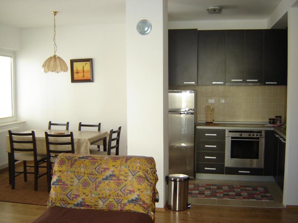 Kuchyň nebo kuchyňský kout v ubytování Apartments Beljić