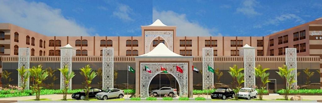 a rendering of a building with cars parked in front at Al Mutlaq Hotel Riyadh in Riyadh