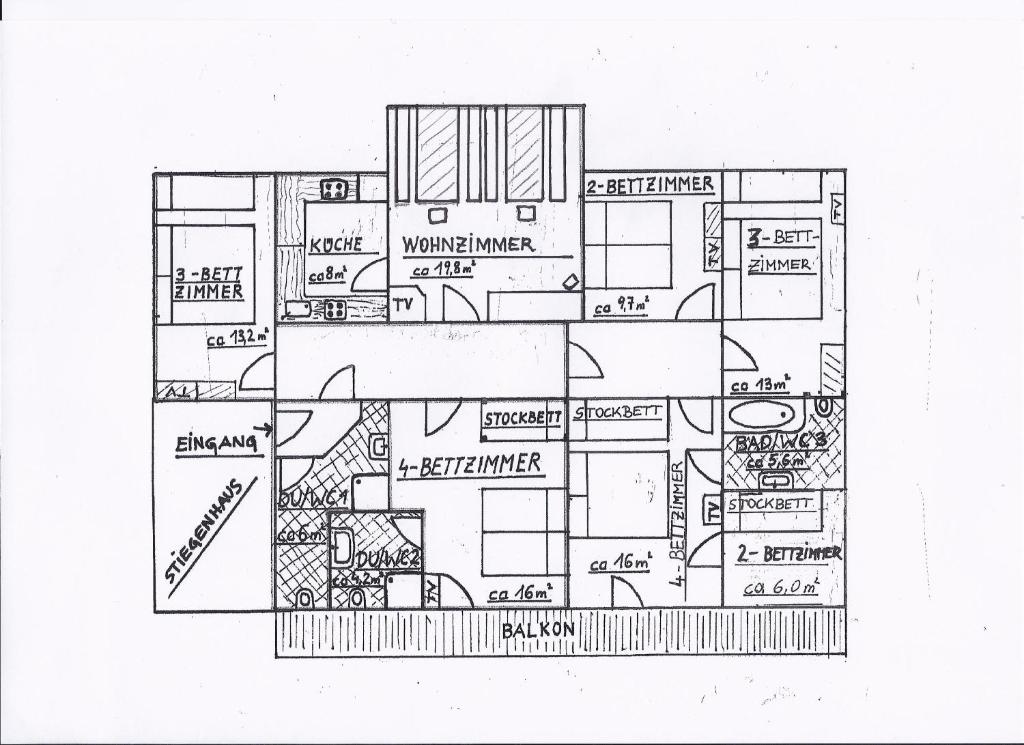 Plán poschodí v ubytovaní Appartement Catrin mit Sauna und E-Ladestation