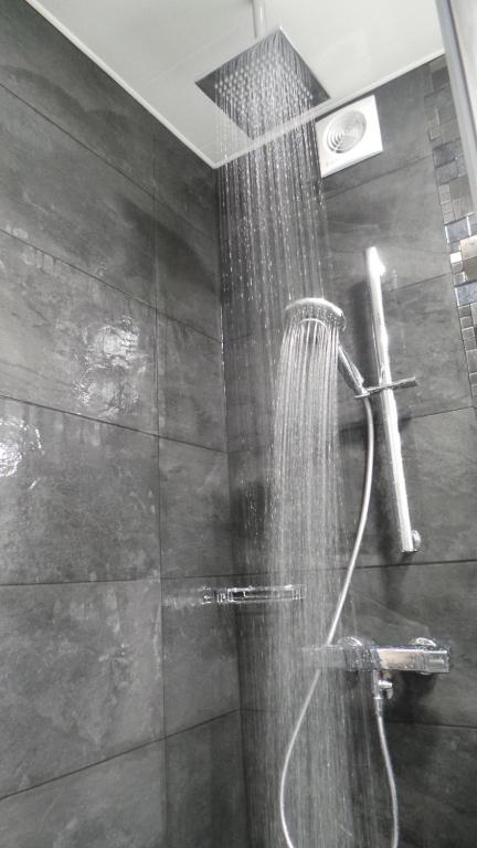 a shower in a bathroom with a shower at Catalans in Marseille