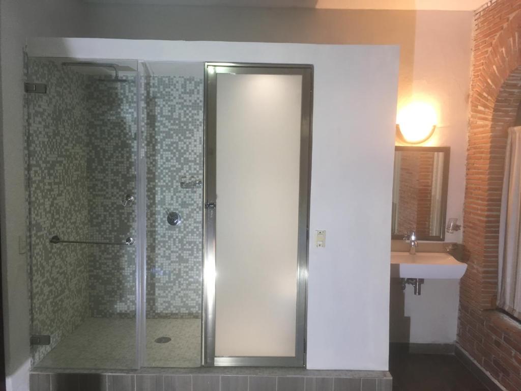 Koupelna v ubytování Hotel Coatlicue