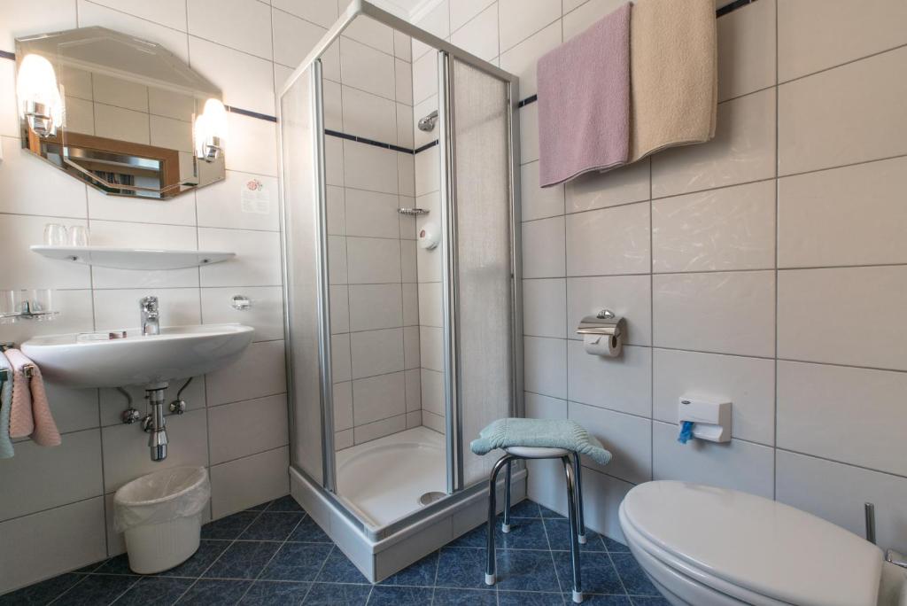 Koupelna v ubytování Pension Trojerhof