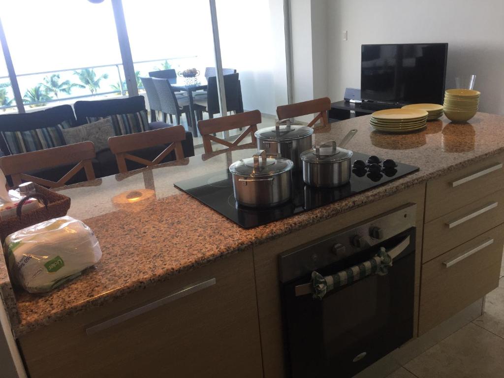 Kuchyň nebo kuchyňský kout v ubytování Marbella Juan Dolio