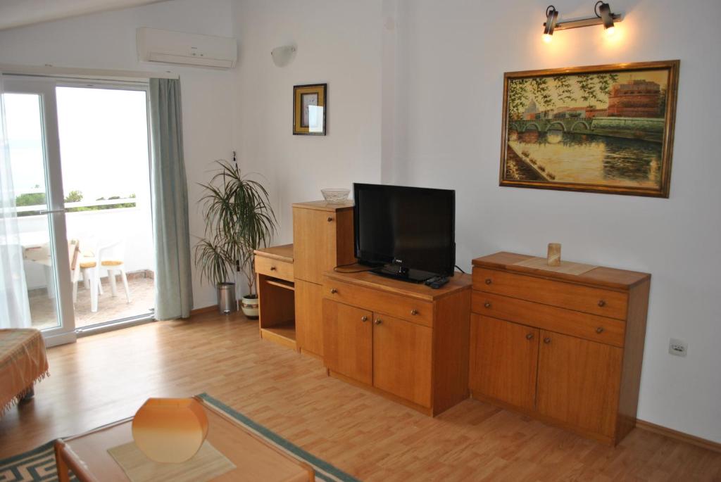 TV a/nebo společenská místnost v ubytování Apartmani Dalmadino