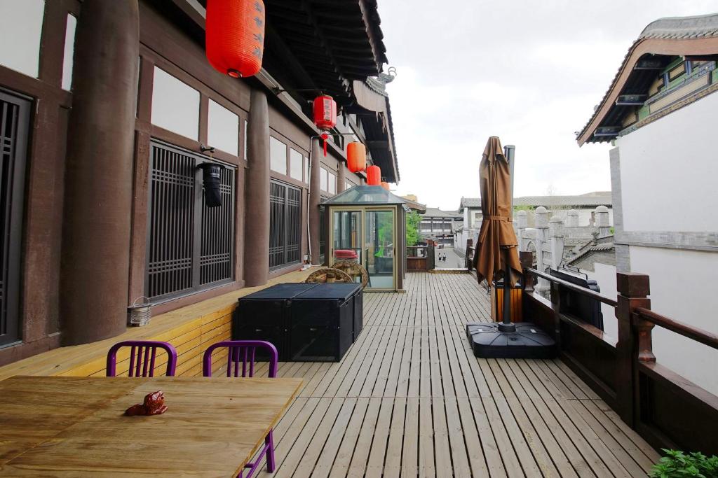 Balkón nebo terasa v ubytování Pipa Hotel Datong