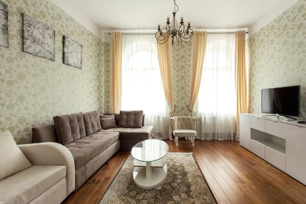TV/trung tâm giải trí tại Apartment Gabriele in Old Town Vilnius