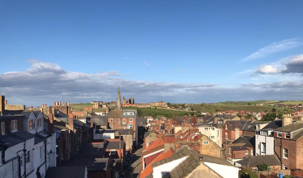 an aerial view of a city with buildings at Storrbeck Guest House in Whitby