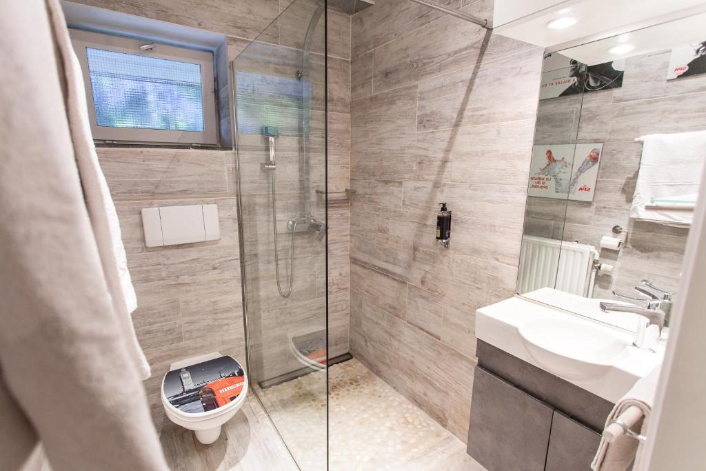 Koupelna v ubytování B&B Le Bois Dormant