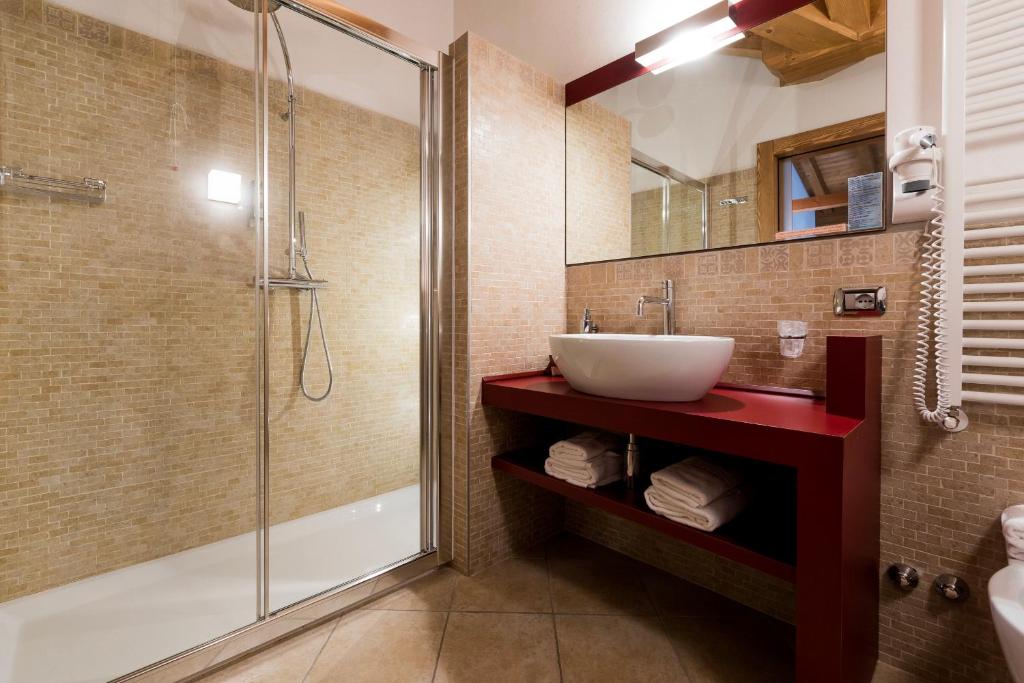 Koupelna v ubytování Hotel Maso del Brenta