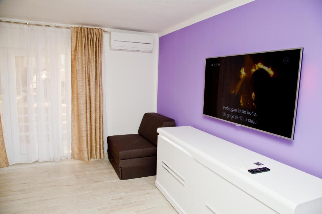 TV a/nebo společenská místnost v ubytování Deluxe Apartment Nika