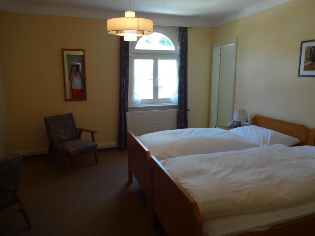 Postel nebo postele na pokoji v ubytování Hotel Schweizerhof