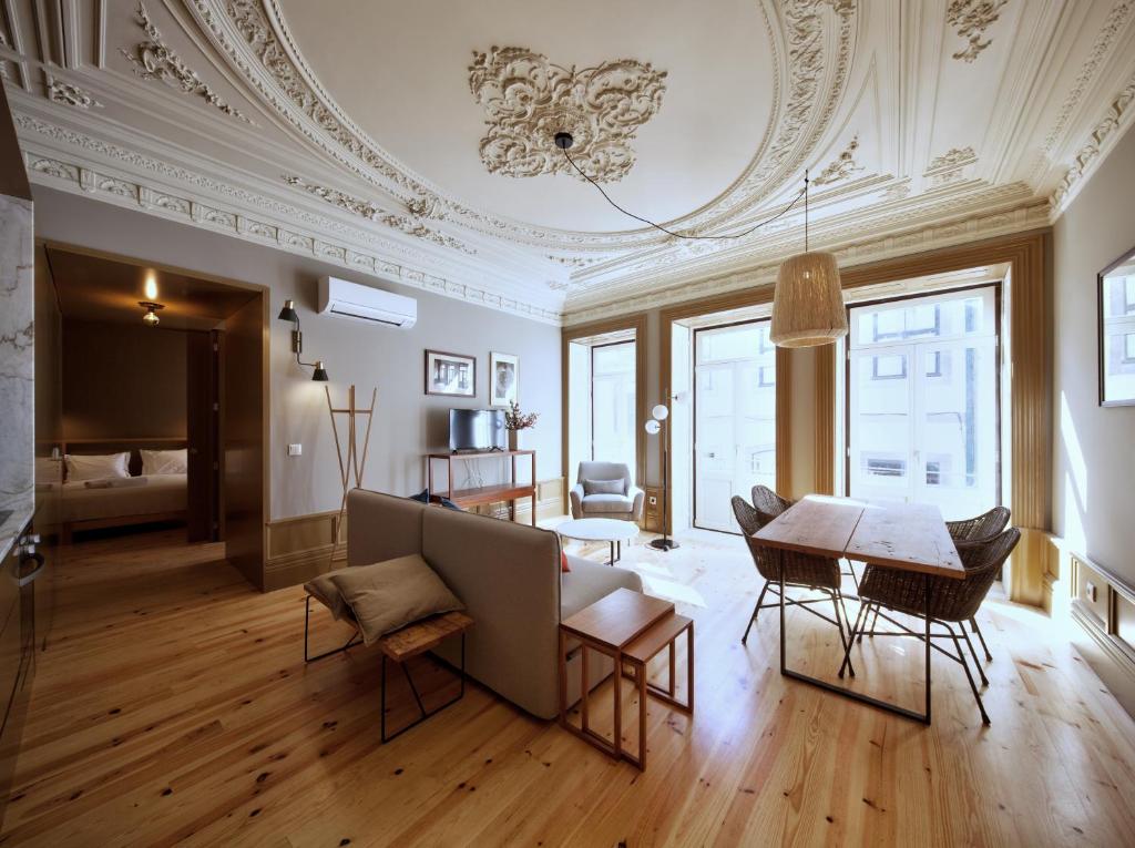 Χώρος καθιστικού στο Aparthotel Oporto Batalha