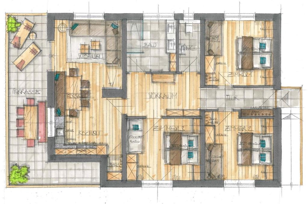 Půdorys ubytování Holiday Penthouse Moosweg