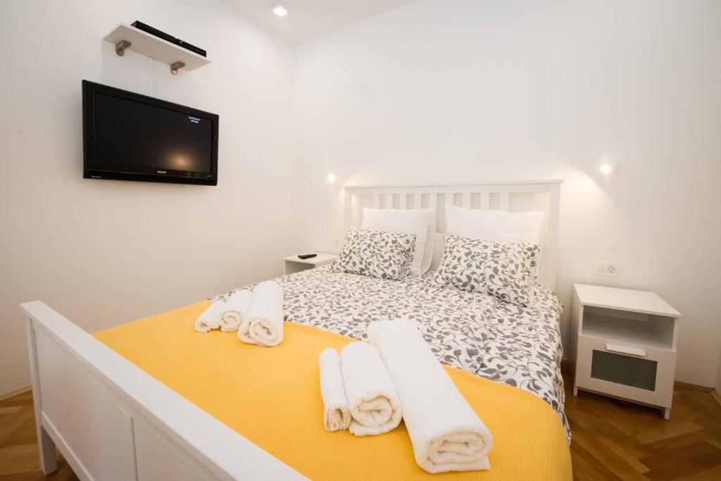 Posteľ alebo postele v izbe v ubytovaní Apartment Spartion