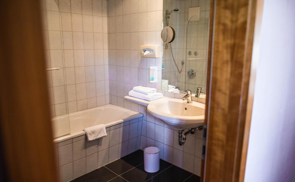Koupelna v ubytování Hotel Domizil