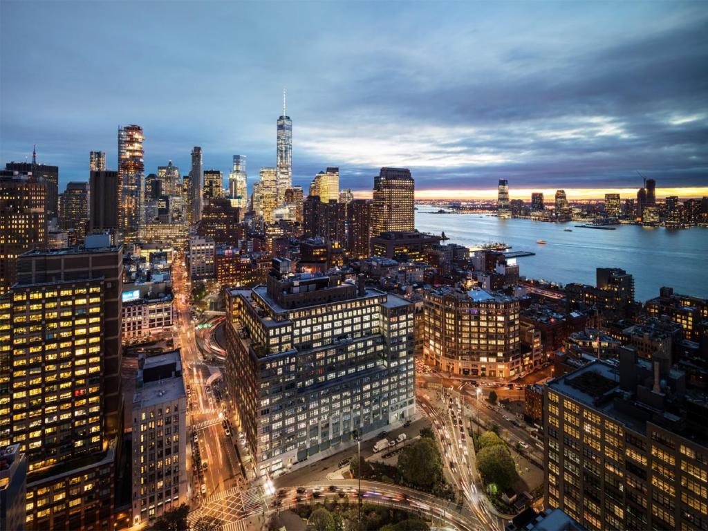 Uma visão geral de Nova York ou uma vista da cidade tirada do hotel