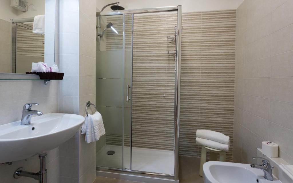 Koupelna v ubytování Hotel Airmotel